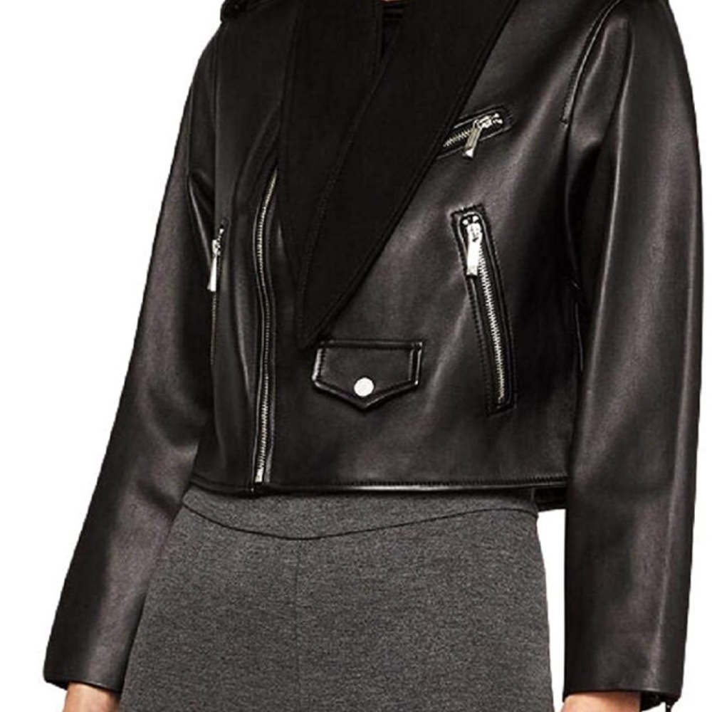 BCBGMAXAZRIA Aubree lamb leather jacket ❤️ - Picture 3 of 6